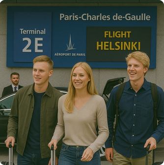 Lähtö CDG:stä Helsinkiin – VTC-kuljetus