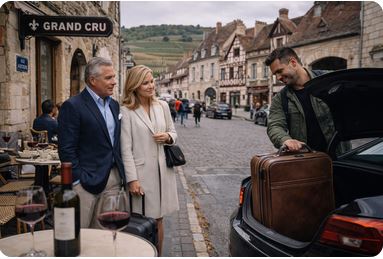 Burgundy airport transfers from Paris wine routes villages countryside