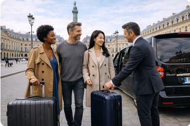Private airport transfer to Place Vendôme Paris luxury chauffeur service