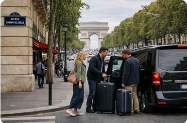 Private transfer to Champs-Élysées area from Paris airports luxury chauffeur service