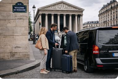Private transfer to Paris Madeleine district airport chauffeur service