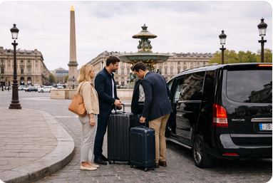Private transfer to Place de la Concorde Paris airport chauffeur service